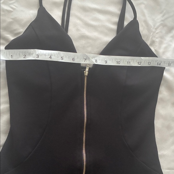 Haute Monde Chic Black Zipper Mini Dress size Small, Adjustable Straps. - Picture 9 of 9